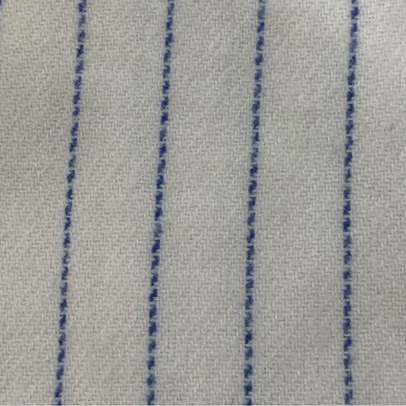 Abercrombie White with Blue Pen Stripe Fringe Scarf - Picture 4 of 4